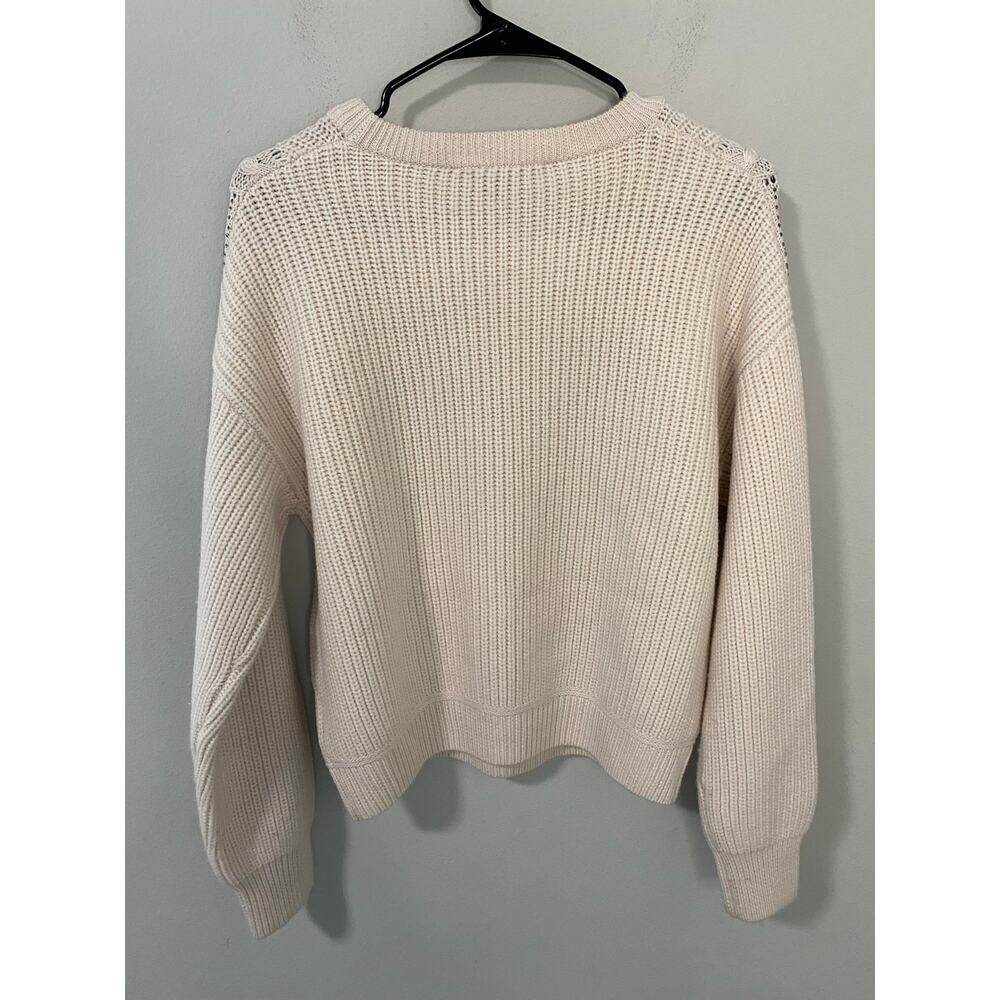 Max Mara Studio Lessy Crystal Embellished Wool Sweater Albino Size M - Picture 5 of 5